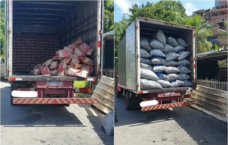 Polícia Militar apreende sacos de carvão ilegal