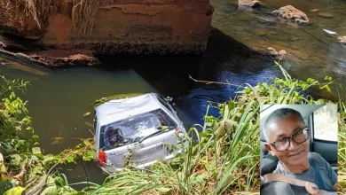 Agricultor morre após carro despencar de ponte
