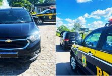 PRF recupera veículo com ‘queixa’ de crime e placas falsas em Alagoinhas- Foto: Reprodução/ Nucom PRF