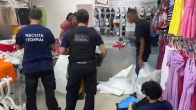 Apreensão de "produtos piratas" em lojas de Feira de Santana- Foto: Reprodução/Vídeo