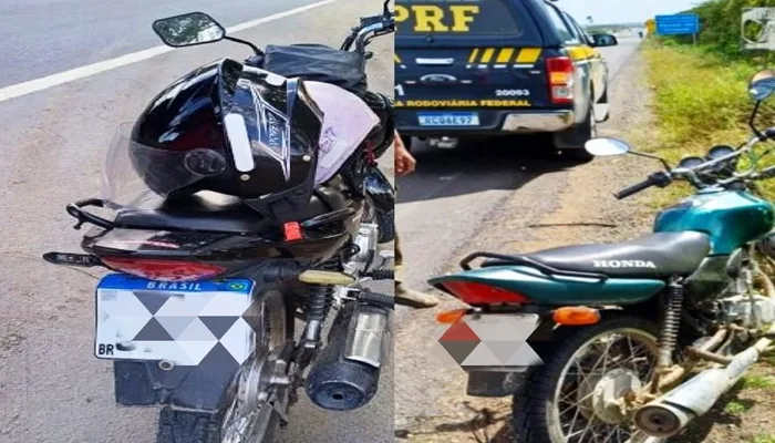 Motocicletas irregulares são apreendidas pela PRF em Feira de Santana - Foto: NUCOM/PRF