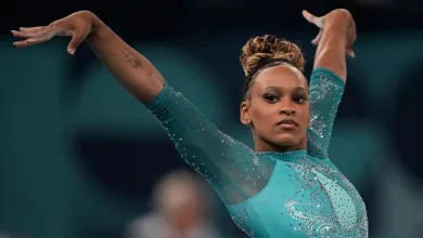 Rebeca Andrade na final do solo em Paris 2024 Divulgação/COB