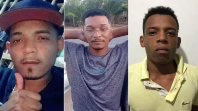 Suspeitos foram identificados como Felipe Souza Bruno, Anderson Nascimento Sena, e Wallace Santos Oliveira — Foto: Polícia Civil
