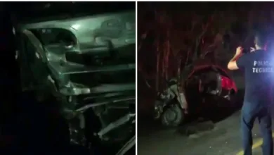 Carro pega fogo e deixa dois mortos após acidente na BR-324